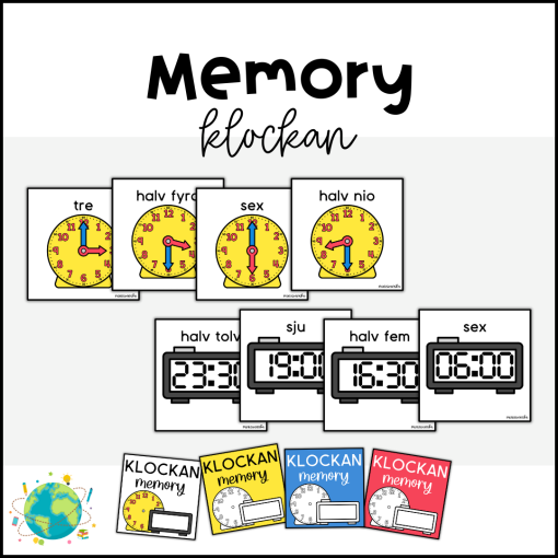 Memory - Digital och analog klocka