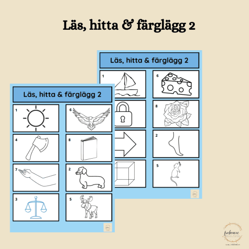 Läs, hitta & färglägg 2