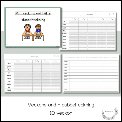 Veckans ord - dubbelteckning 10 veckor