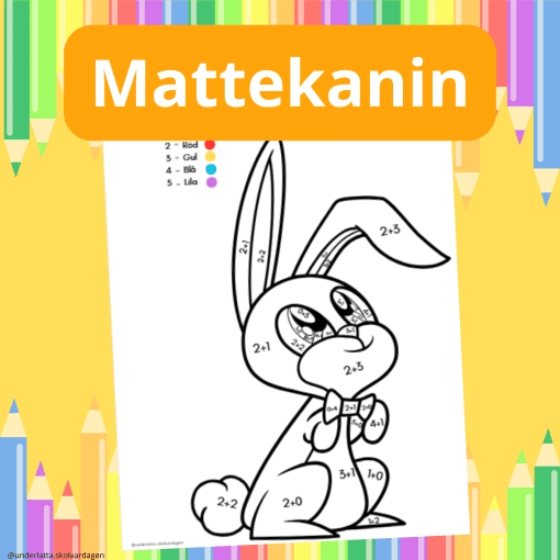 Kaninmatematik arbetsblad (påsktema)