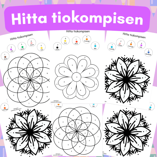 Hitta tiokompisen! Matte-mandalas tiokompisarna