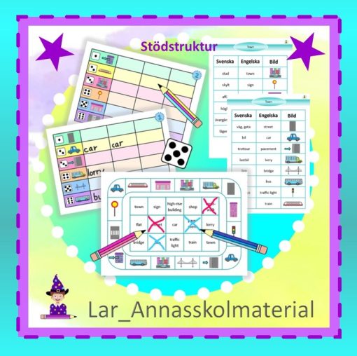 Engelska Town 3 spel med stödstruktur
