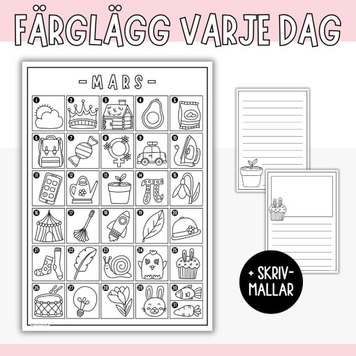 Mars - Färglägg varje dag