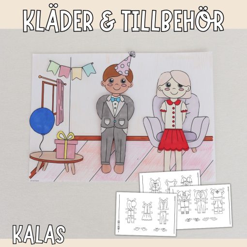 Tillägg klippdockor - Kalas
