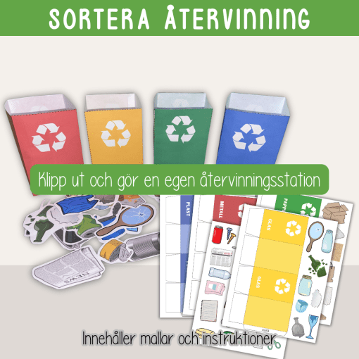 Jordens dag - Pyssel sortera återvinning - Earth day