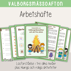 Valborg - Valborgsmässoafton - Fira våren med detta arbetshäfte med läsförståelse i tre olika nivåer
