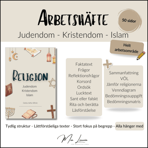 Arbetshäfte: Judendom, kristendom och islam