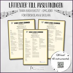 Låttexter till avslutningen - Bara bara sommar! (Bara bada bastu) Förskola & Skola