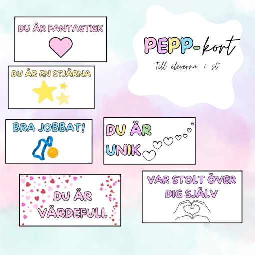 Peppkort till eleverna - 6 st