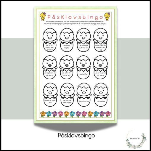 Påsklovsbingo