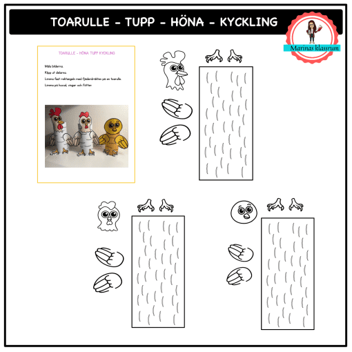 Påskpyssel - tupp höna kyckling