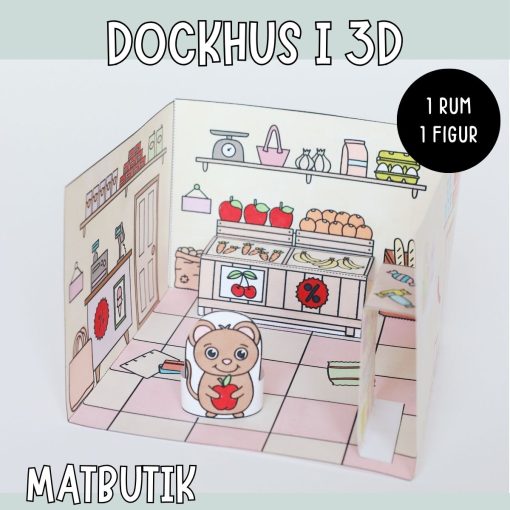Pyssla dockhus - matbutik
