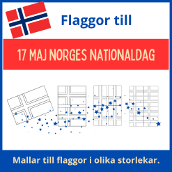 Mallar till Norges flagga, olika storlekar