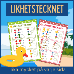 Likhetstecknets betydelse med sommarkänsla, lågstadiet, 2 sidor